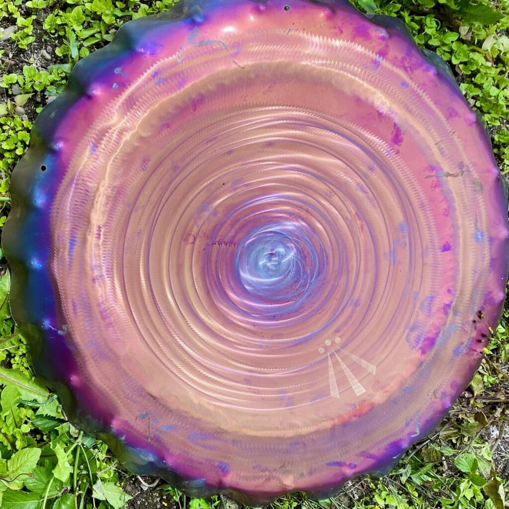 Each gong is subtly etched to create surface patterns and variations in colour, often including our Awen symbol
